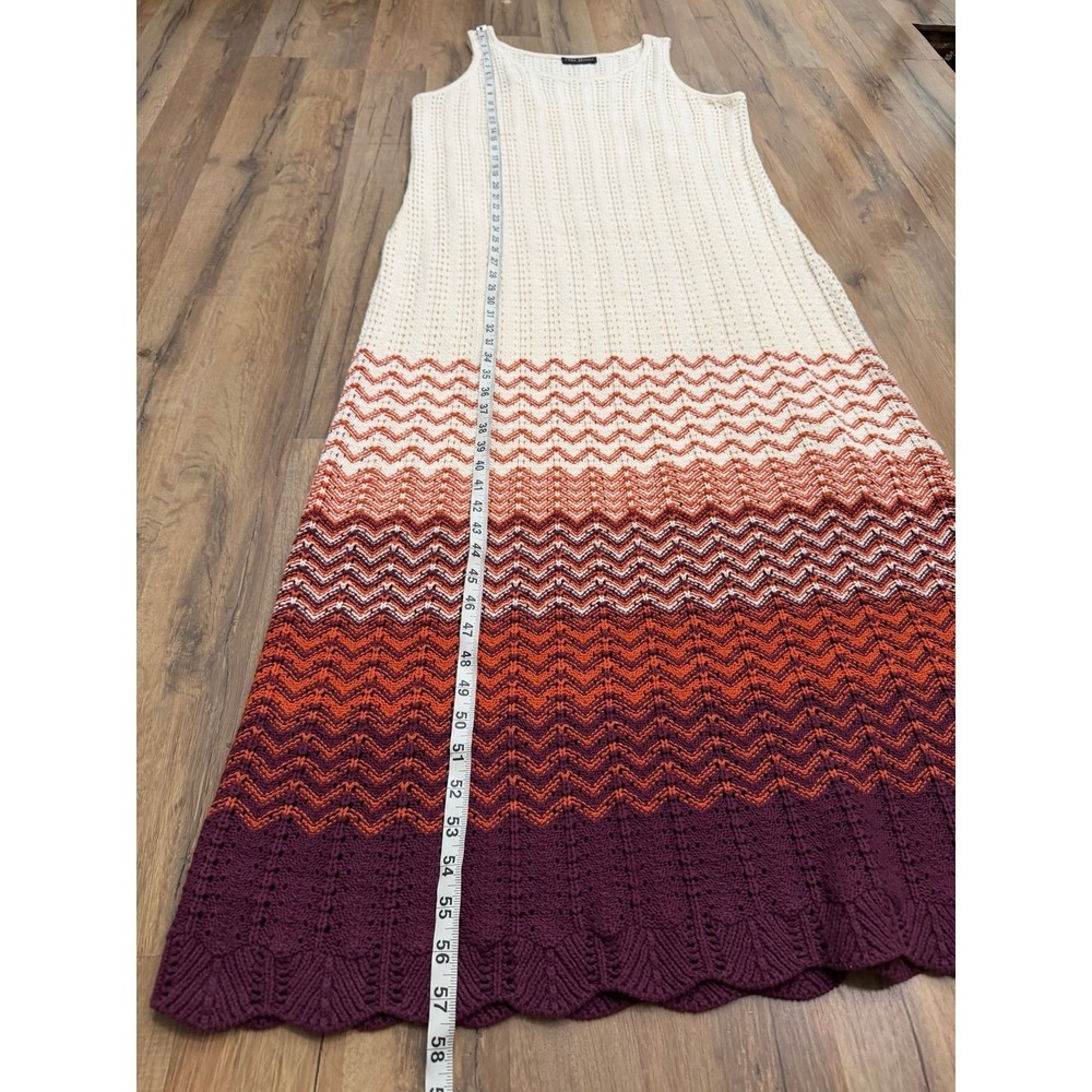 Lane Bryant Crochet Knit Maxi Dress 18 20 Plus Beige Ombre Boho - Picture 9 of 10